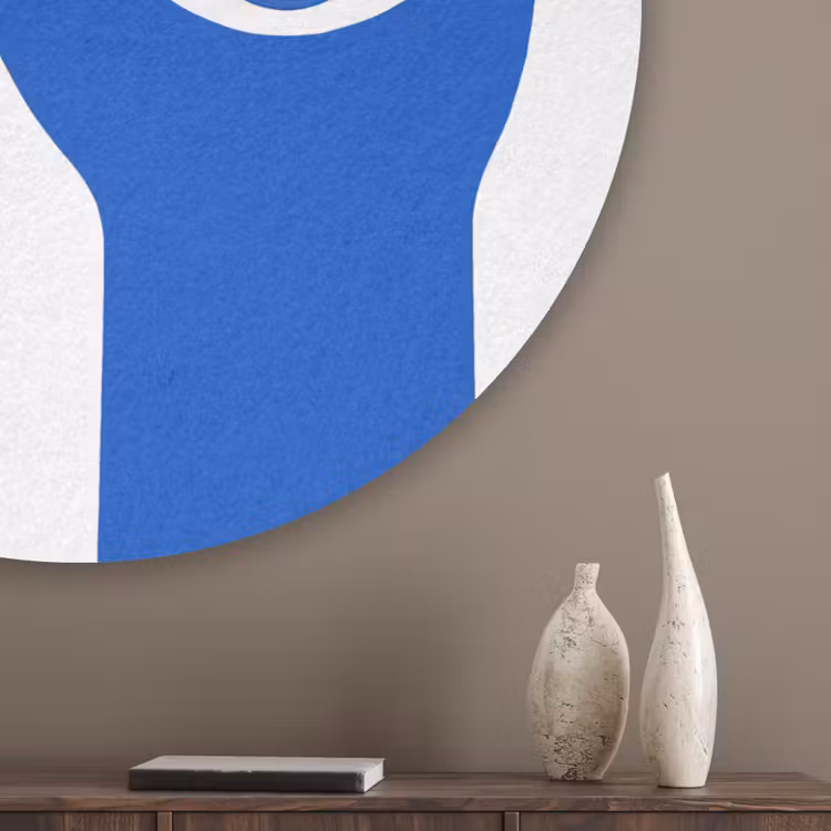 Handen - Twee - Ogen - Blauw Akoestische PET Vilt - Rond klein -sfeer5_closeup