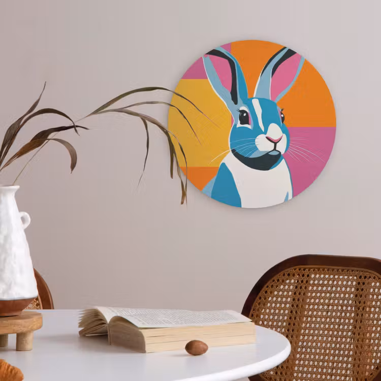Haas - Kleurvakken - Oren - Roze Akoestische PET Vilt - Rond klein -sfeer3
