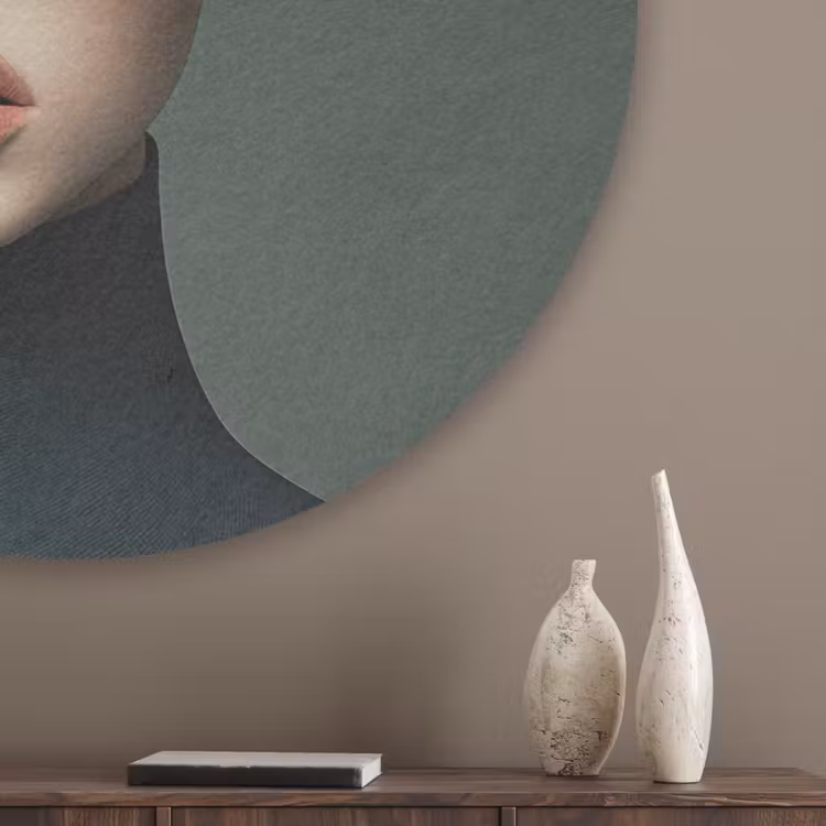 Hoed - Vrouw - Beige Akoestische PET Vilt - Rond klein -sfeer5_closeup