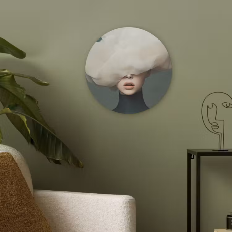Hoed - Vrouw - Beige Akoestische PET Vilt - Rond klein -sfeer2