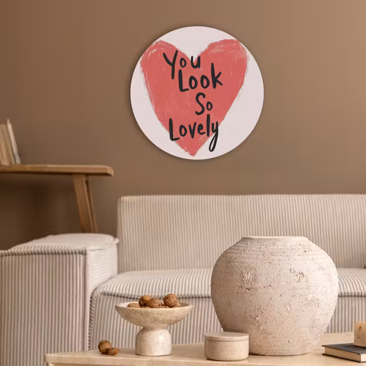 Hart - Rood - Valentijn Akoestische PET Vilt - Rond klein -sfeer1