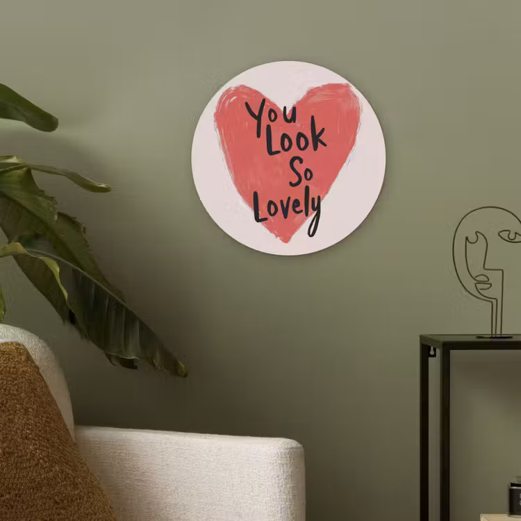 Hart - Rood - Valentijn Akoestische PET Vilt - Rond klein -sfeer2