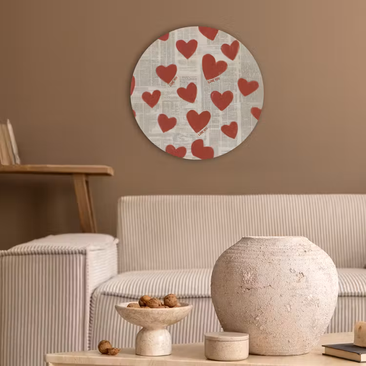 Hartjes - Krant - Loveyou Akoestische PET Vilt - Rond klein -sfeer1