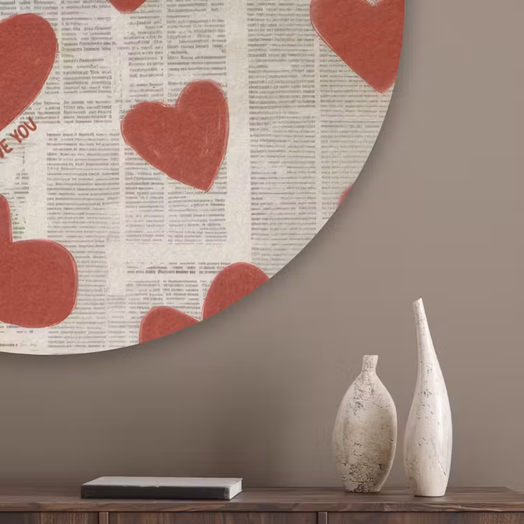 Hartjes - Krant - Loveyou Akoestische PET Vilt - Rond klein -sfeer5_closeup