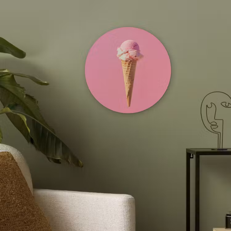 Hoorntje - Schepijs - Roze Akoestische PET Vilt - Rond klein -sfeer2