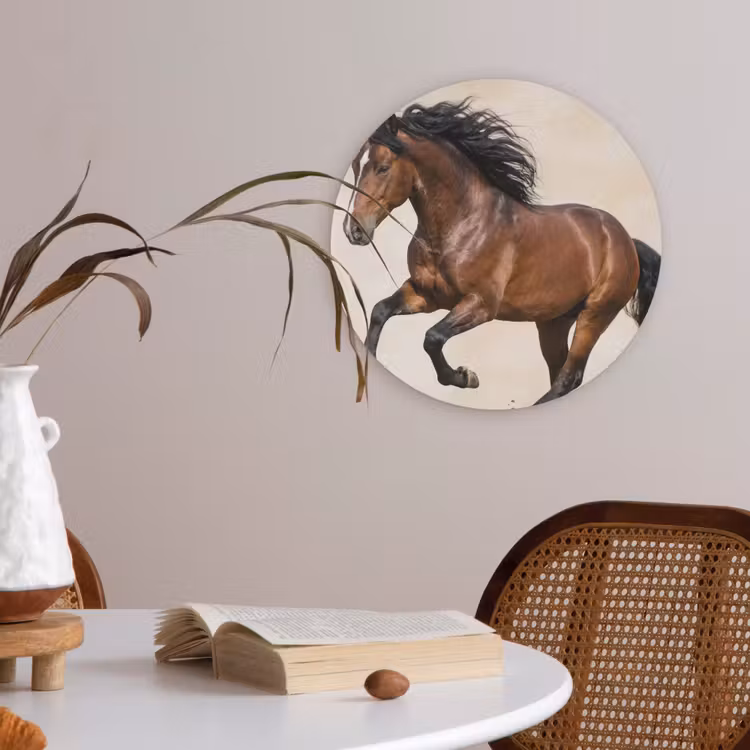 Paard - Galop - Energie Akoestische PET Vilt - Rond klein -sfeer3