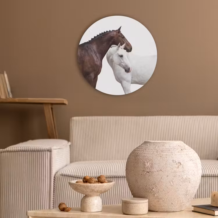 Paard - Modern - Balans Akoestische PET Vilt - Rond klein -sfeer1
