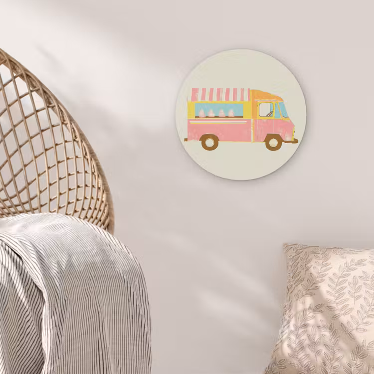 Ijskar - Retro - Softijsjes - Roze Akoestische PET Vilt - Rond klein -sfeer4