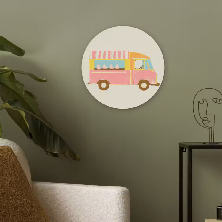 Ijskar - Retro - Softijsjes - Roze Akoestische PET Vilt - Rond klein -sfeer2
