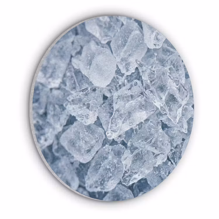Ijsblokjes - Water - Blauw Akoestische PET Vilt - Rond klein -3d