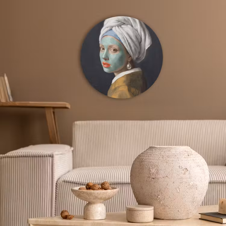 Iconisch - Modern - Kleurrijk Akoestische PET Vilt - Rond klein -sfeer1