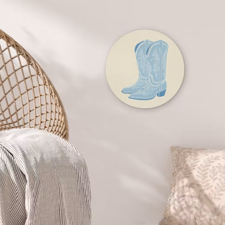 Illustratie - Cowboylaarzen - Patroon Akoestische PET Vilt - Rond klein -sfeer4