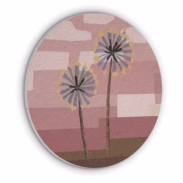 Illustratie - Bloemen - Vlakken - Abstract Akoestische PET Vilt - Rond klein -3d