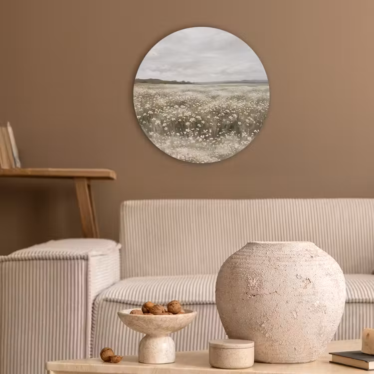 Illustratie - Landschap - Wit Akoestische PET Vilt - Rond klein -sfeer1