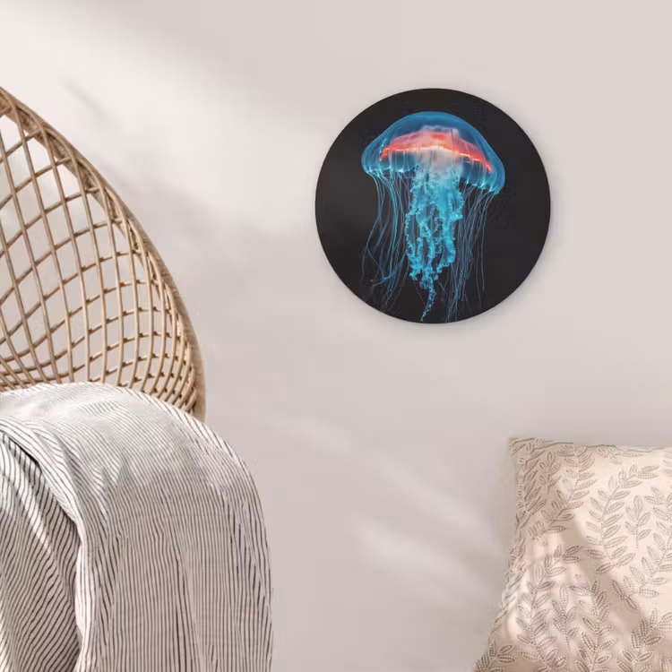 Kwal - Tentakels - Blauw - Licht Akoestische PET Vilt - Rond klein -sfeer4