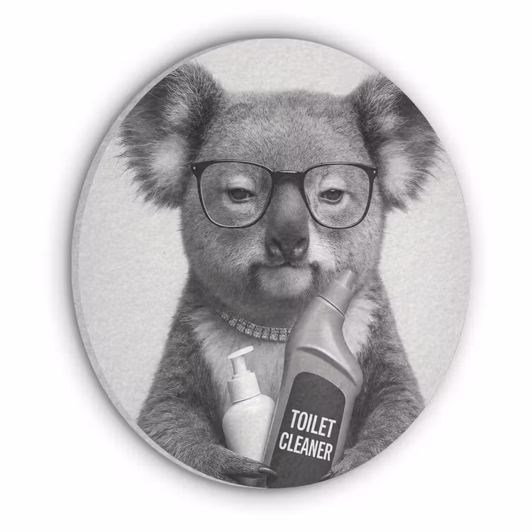 Koala - Bril - Toilet Akoestische PET Vilt - Rond klein -3d