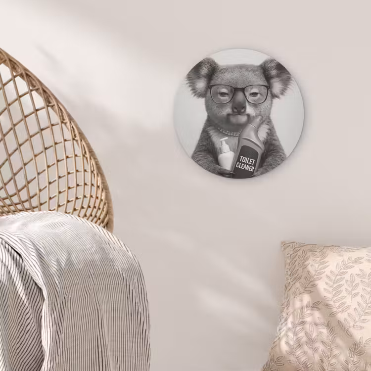 Koala - Bril - Toilet Akoestische PET Vilt - Rond klein -sfeer4