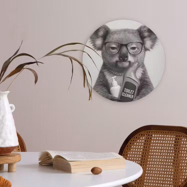 Koala - Bril - Toilet Akoestische PET Vilt - Rond klein -sfeer3