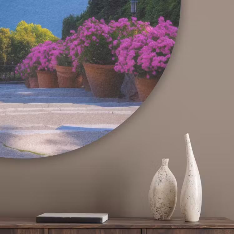 Lake Como - Italië - Landschap Akoestische PET Vilt - Rond klein -sfeer5_closeup