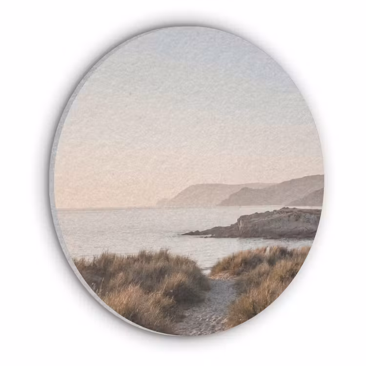 Landschap - Kust - Duinen Akoestische PET Vilt - Rond klein -3d