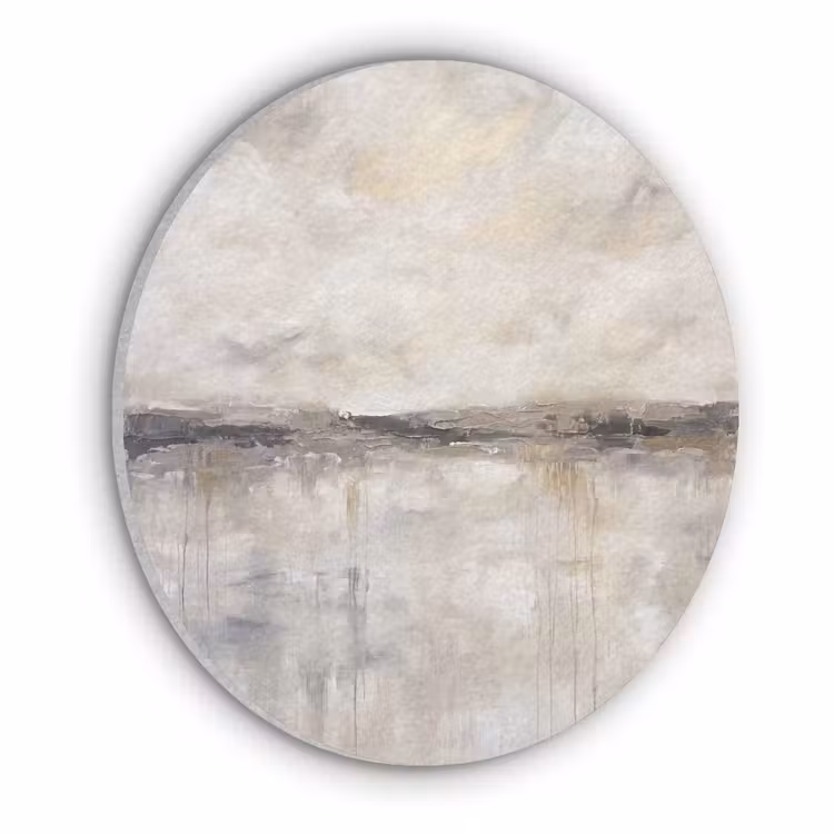 Landschap - Horizon - Natuur - Abstract - Neutraal Akoestische PET Vilt - Rond klein -3d