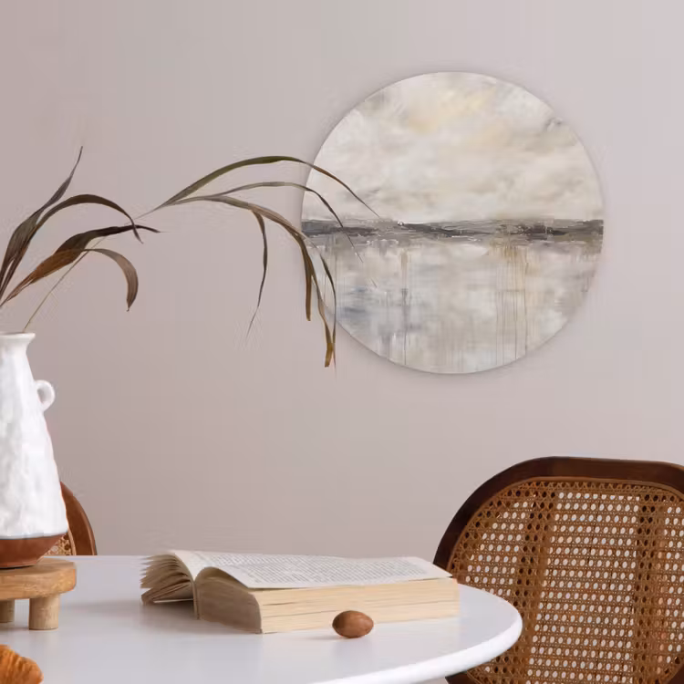 Landschap - Horizon - Natuur - Abstract - Neutraal Akoestische PET Vilt - Rond klein -sfeer3