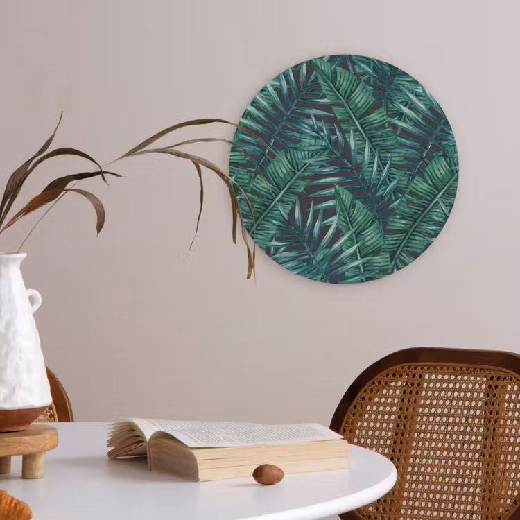 Bladeren - Jungle - Tropical Akoestische PET Vilt - Rond klein -sfeer3