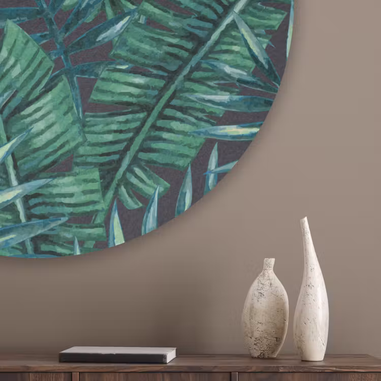 Bladeren - Jungle - Tropical Akoestische PET Vilt - Rond klein -sfeer5_closeup
