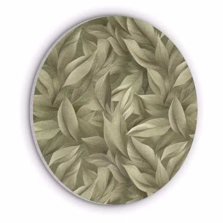 Bladeren - Modern - Groen Akoestische PET Vilt - Rond klein 838 -3d