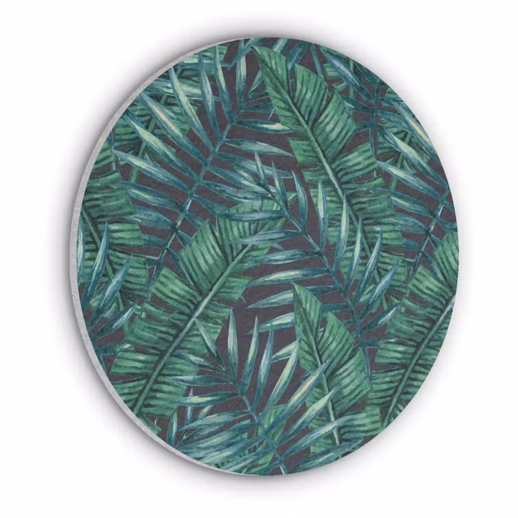 Bladeren - Tropisch - Jungle - Natuur Akoestische PET Vilt - Rond klein -3d