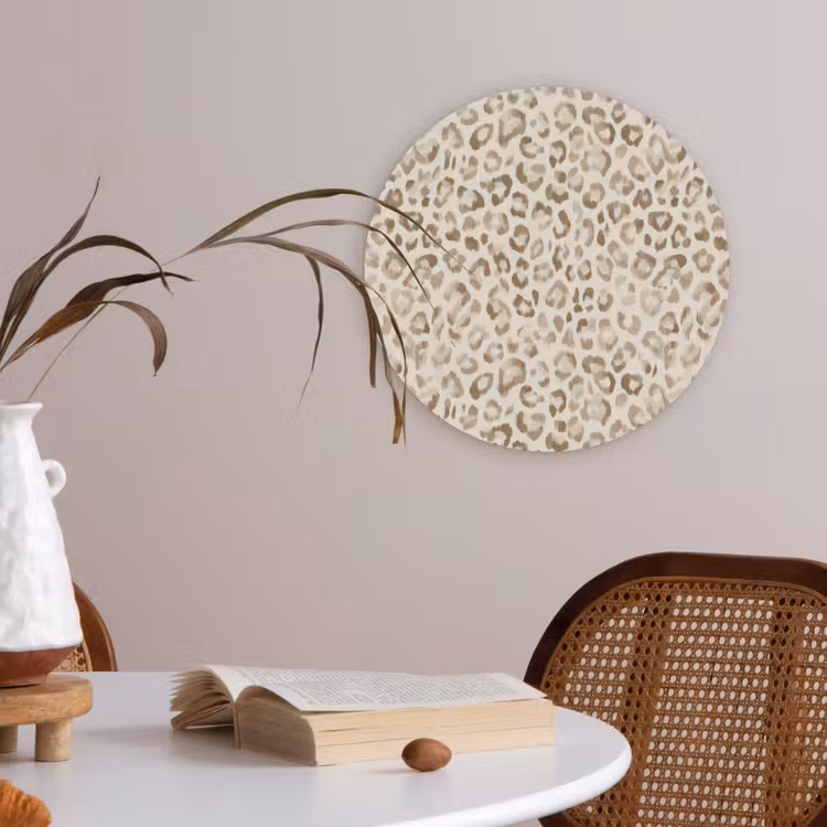 Luipaard - Klassiek - Beige Akoestische PET Vilt - Rond klein 838 -sfeer3