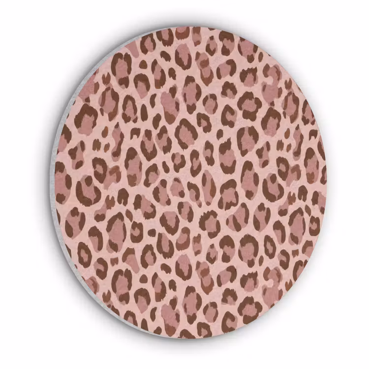 Luipaard - Patroon - Roze Akoestische PET Vilt - Rond klein 838 -3d