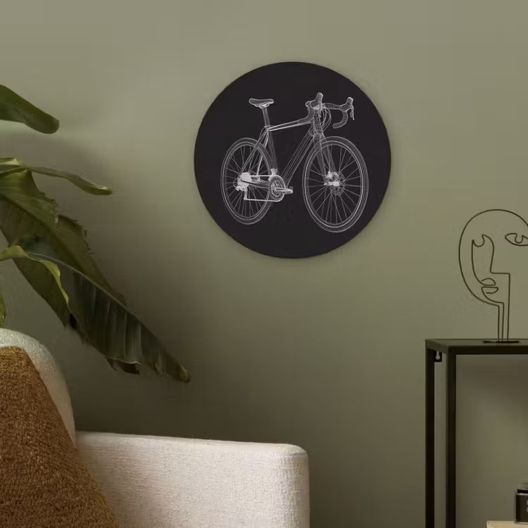 Lijnen - Illustratie - Wit Akoestische PET Vilt - Rond klein -sfeer2