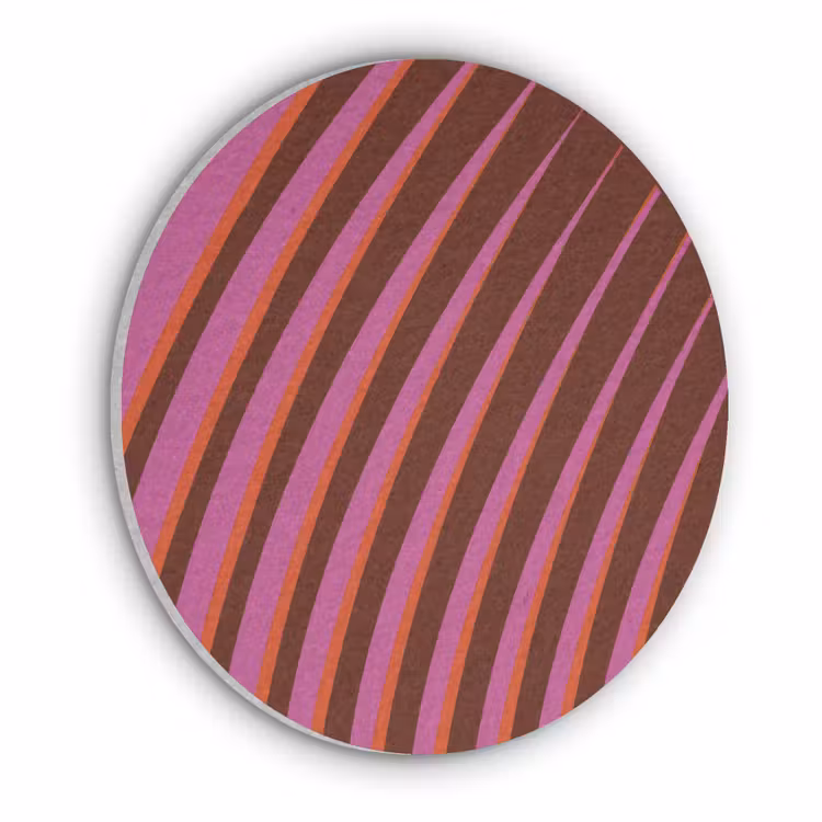 Lijnen - Rood - Beweging Akoestische PET Vilt - Rond klein -3d