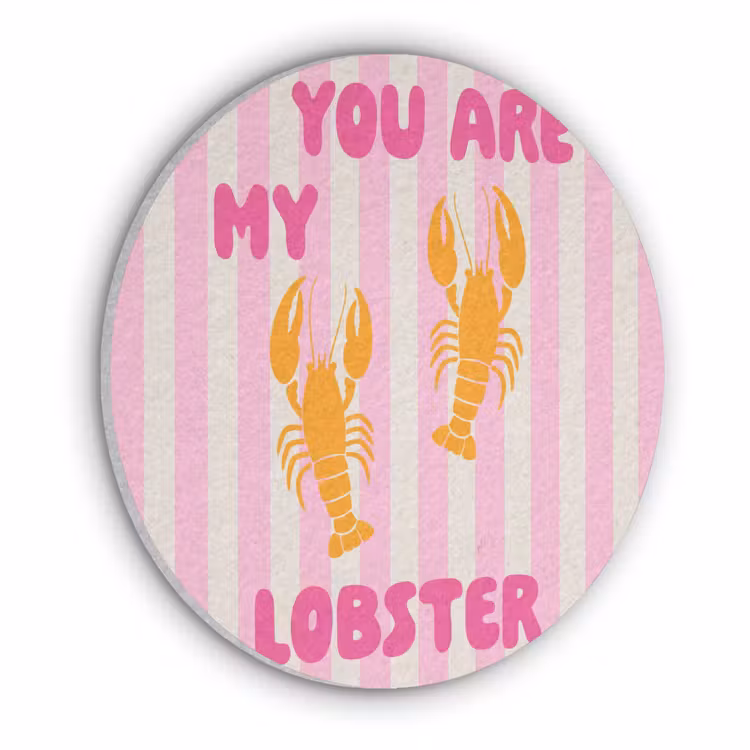 Lobster - Love - Valentijn Akoestische PET Vilt - Rond klein -3d