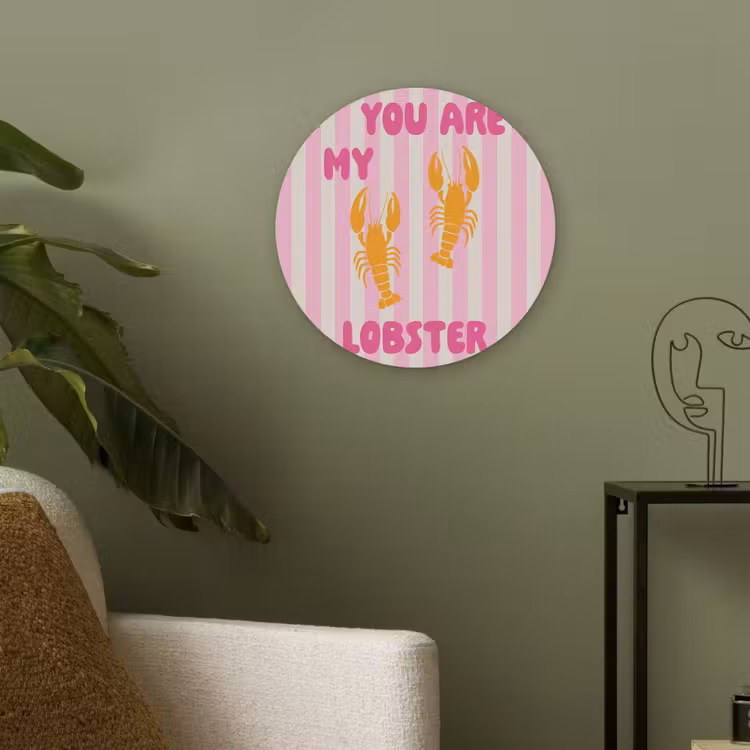 Lobster - Love - Valentijn Akoestische PET Vilt - Rond klein -sfeer2