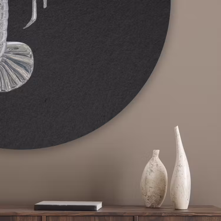 Kreeft - Zilver - Metallic - Luxe Akoestische PET Vilt - Rond klein -sfeer5_closeup