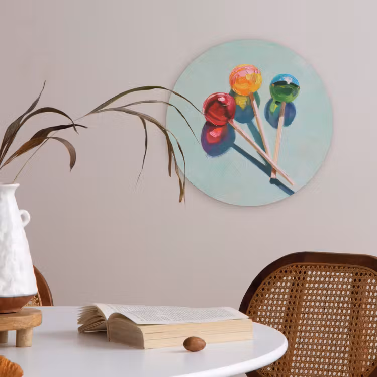Lollys - Schaduw - Drie - Blauw Akoestische PET Vilt - Rond klein -sfeer3