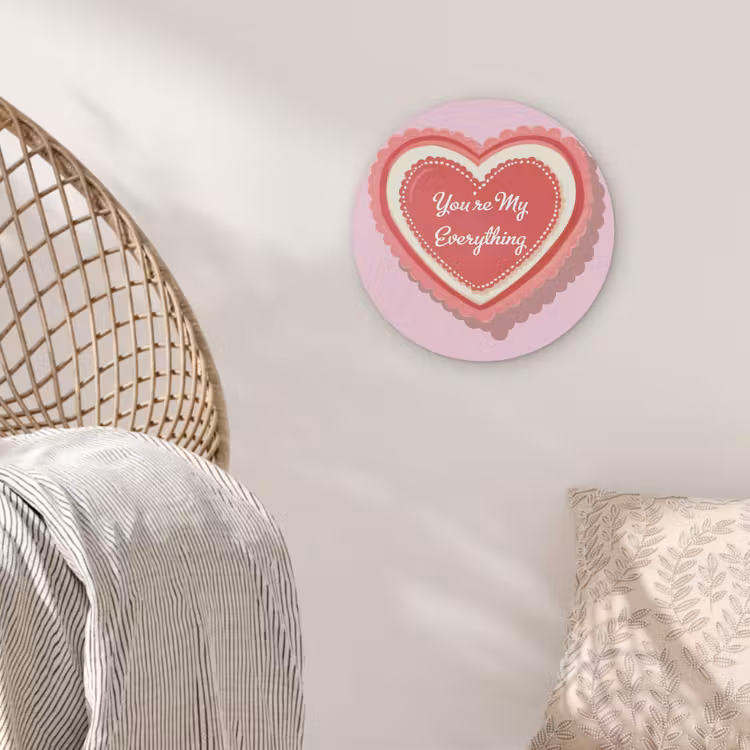 Liefde - Hart - Valentijn Akoestische PET Vilt - Rond klein -sfeer4