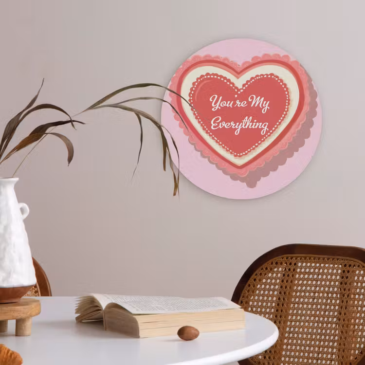 Liefde - Hart - Valentijn Akoestische PET Vilt - Rond klein -sfeer3