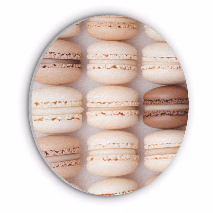 Macarons - Beige - Bruin Akoestische PET Vilt - Rond klein -3d