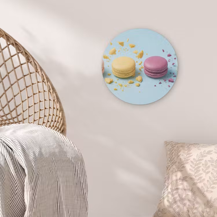 Macarons - Kleurrijk - Pastel Akoestische PET Vilt - Rond klein -sfeer4