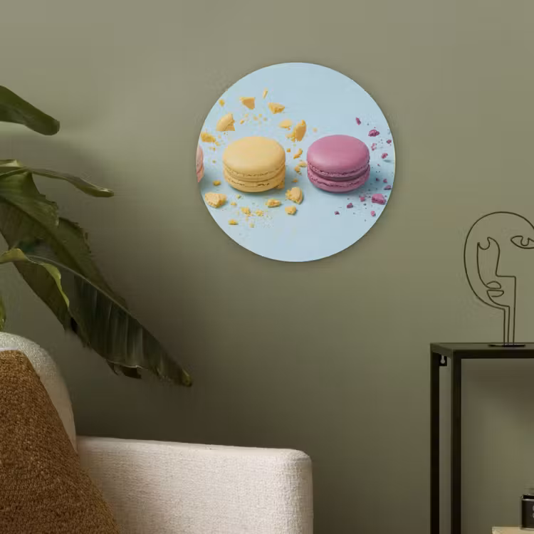 Macarons - Kleurrijk - Pastel Akoestische PET Vilt - Rond klein -sfeer2
