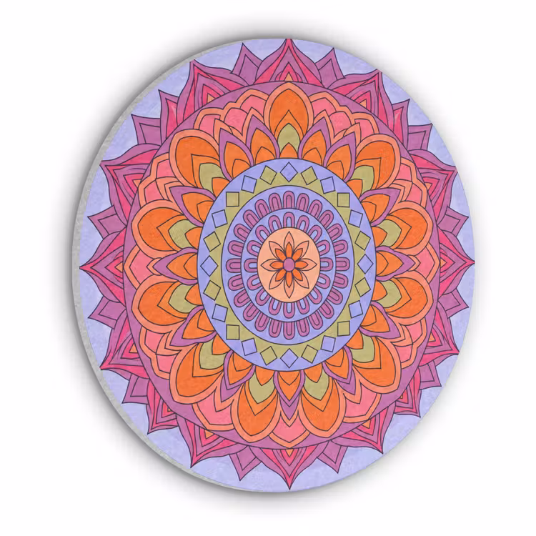 Mandala - Cirkel - Abstract - Kleurrijk - Patroon Akoestische PET Vilt - Rond klein -3d