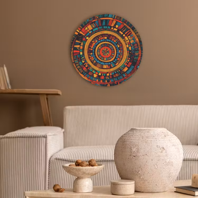 Mandala - Cirkels - Patronen Akoestische PET Vilt - Rond klein -sfeer1