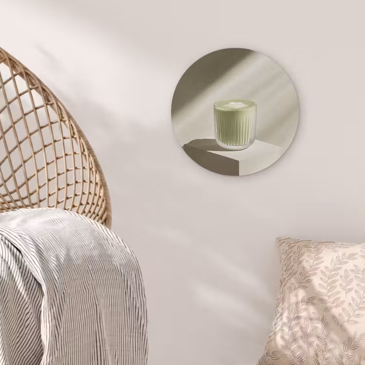 Matcha - Glas - Groen - Minimalistisch Akoestische PET Vilt - Rond klein -sfeer4