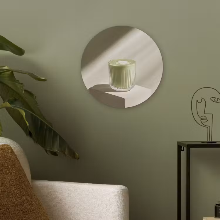 Matcha - Glas - Groen - Minimalistisch Akoestische PET Vilt - Rond klein -sfeer2