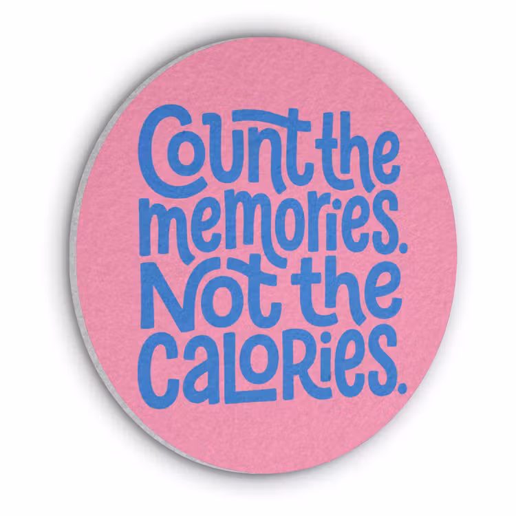 Memories - Roze - Blauw - Quote Akoestische PET Vilt - Rond klein -3d