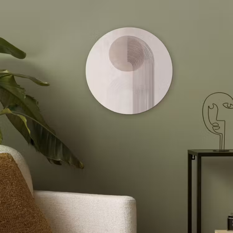 Minimalistisch - Cirkel - Lichtgrijs Akoestische PET Vilt - Rond klein -sfeer2