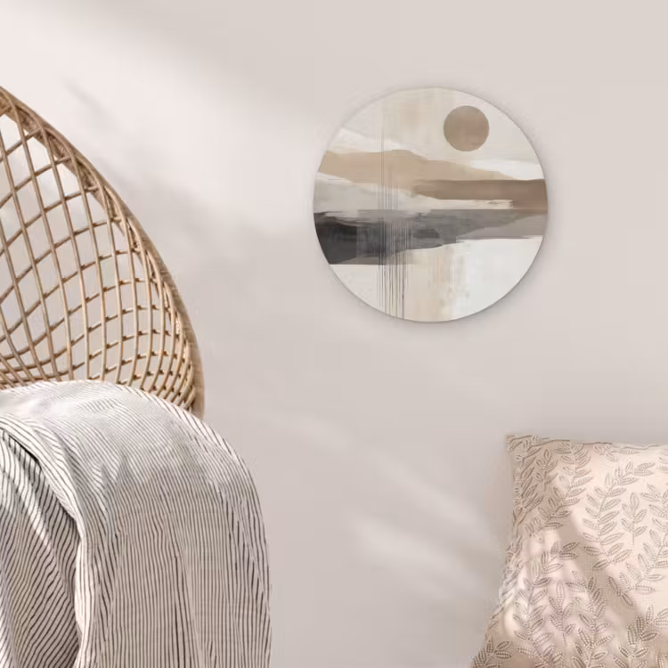 Minimalistisch - Landschap - Dimensie Akoestische PET Vilt - Rond klein -sfeer4